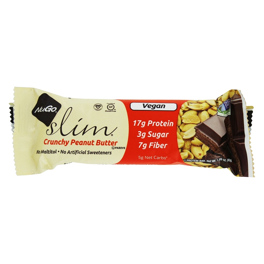 Comprar Vegan Esbelto Real Escuro Chocolate Barras Caixa Crocante Amendoim Manteiga - 12 Barras NuGo Nutrition - Imagem 2