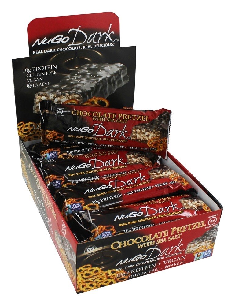 Comprar Pretzel de chocolate com barra de chocolate escuro com sal marinho - 12 Barras NuGo Nutrition