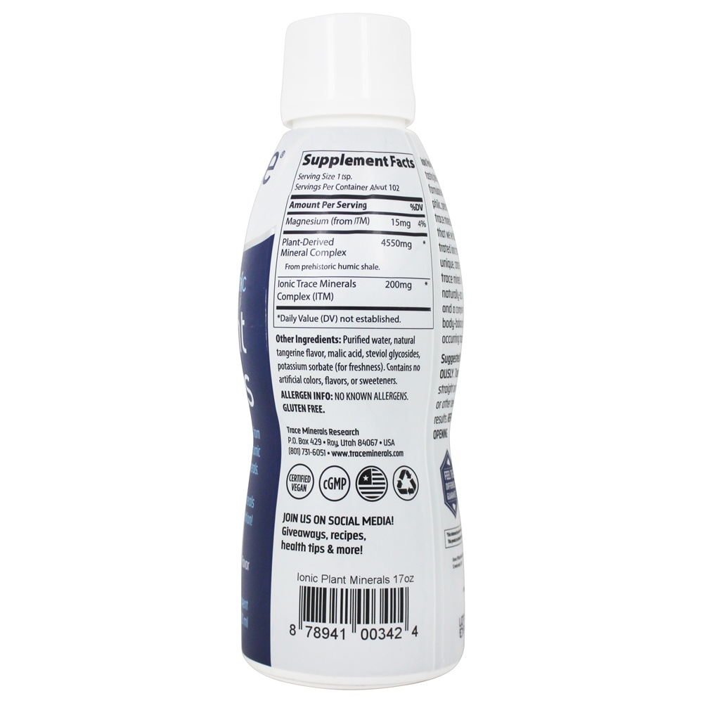 Comprar Sais naturais de tangerina de minerais iônicos de plantas - 16 fl. oz. Trace Minerals Research - Imagem 2