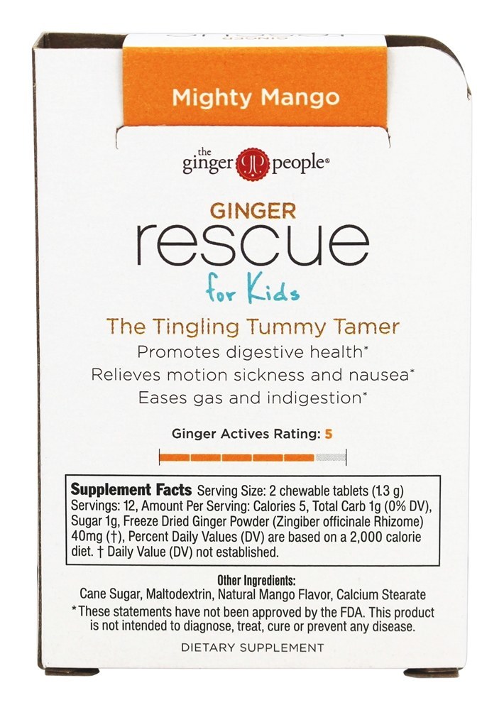 Comprar Tabletes de Gengibre Mastigáveis Para Crianças Sabor Manga - 24 comprimidos mastigáveis Ginger People - Imagem 2