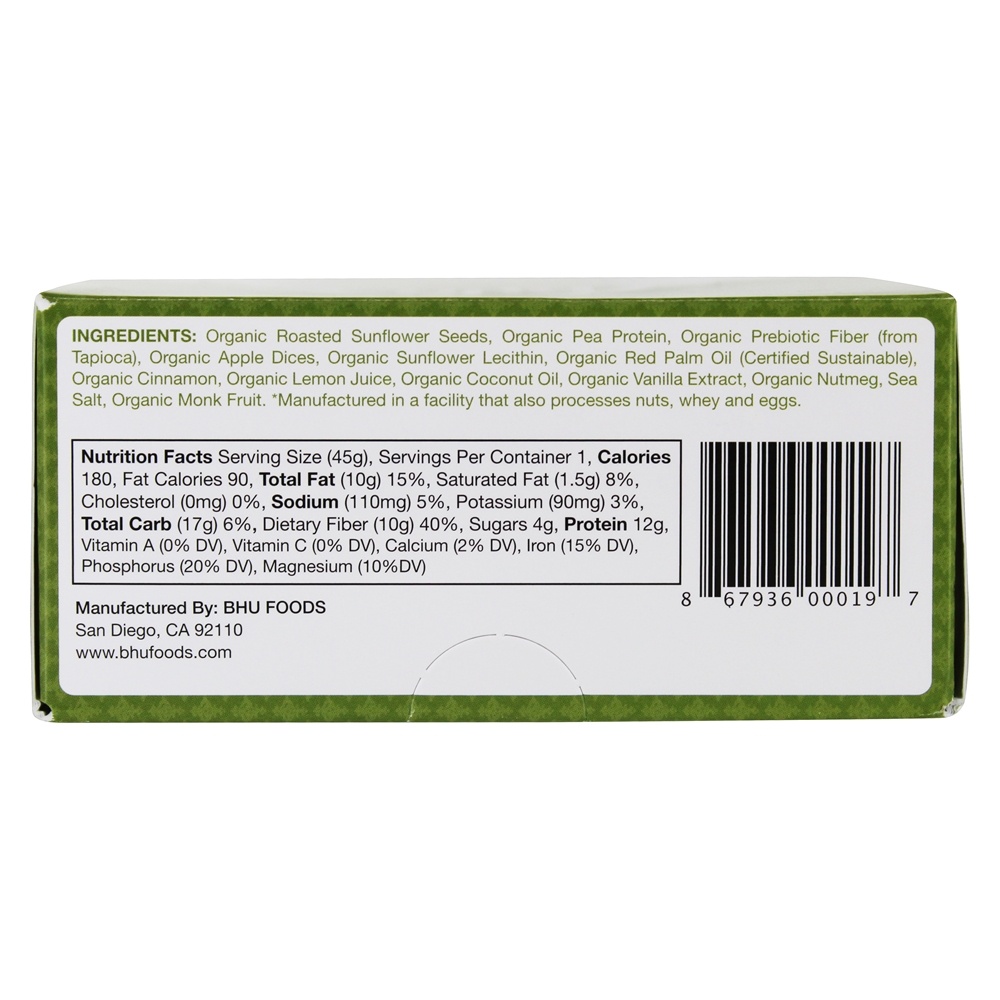 Comprar Barra de proteína de ervilha vegan Pedaço de maçã + canela + noz-moscada - 12 Barras Bhu Fit - Imagem 2