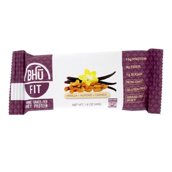 Comprar Baunilha de Proteína de Soro de Leite Primal-Alimentada de Baunilha + Amêndoa + Caju - 12 Barras Bhu Fit - Imagem 4