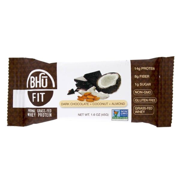 Comprar Primal Grass-Fed Whey Protein Bar Chocolate Escuro + Coco + Amêndoa - 12 Barras Bhu Fit - Imagem 4