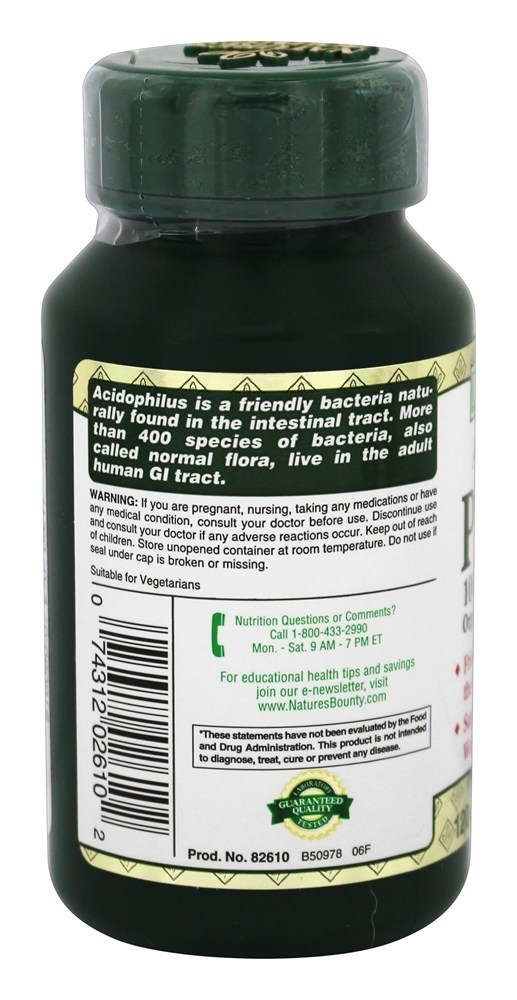 Comprar Probiótico Acidófilo 100 Bilhões de UFC - 120 Tablet (s) Nature's Bounty - Imagem 3