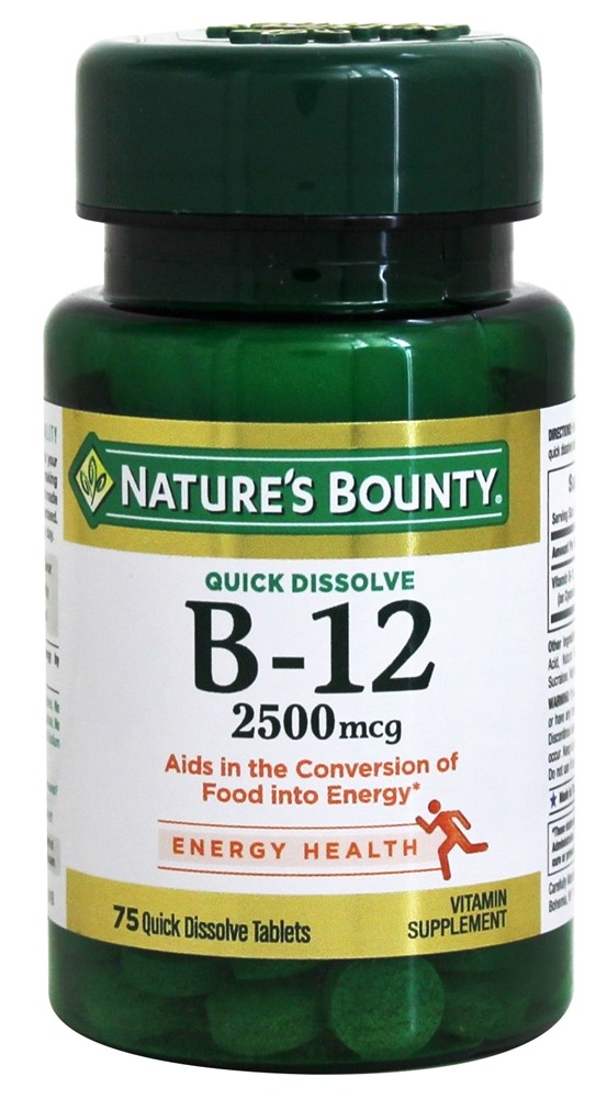 Comprar Vitamina B12 2500 mcg. - 75 Tablets de dissolução rápida Nature's Bounty