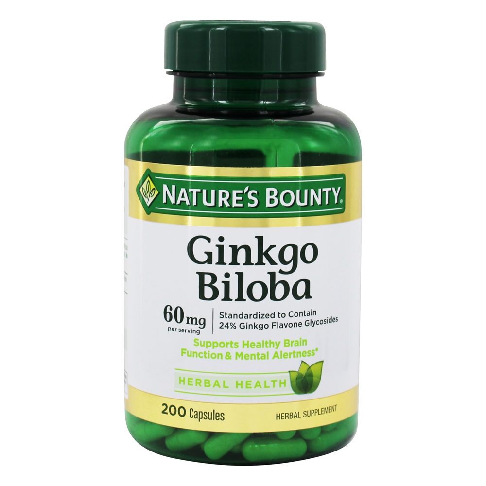 Comprar Ginkgo Biloba para função cerebral saudável e alerta mental 60 mg. - Cápsulas 200 Nature's Bounty