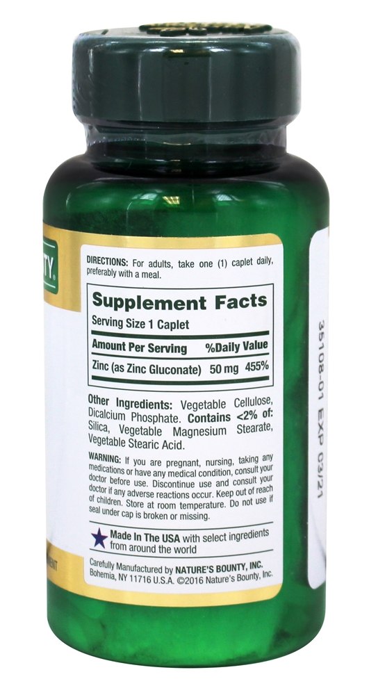 Comprar Zinco 50 mg. - 100 Cápsulas Nature's Bounty - Imagem 2