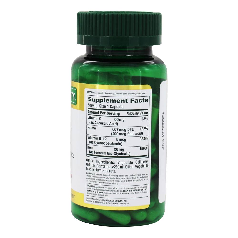 Comprar Ferro Suave Para a Produção de Glóbulos Vermelhos 28 mg. - Cápsulas 90 Nature's Bounty - Imagem 2