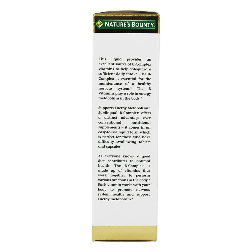 Comprar Suporte do complexo sublingual B para o metabolismo energético 1000 mg. - 2 fl. oz. Nature's Bounty - Imagem 3