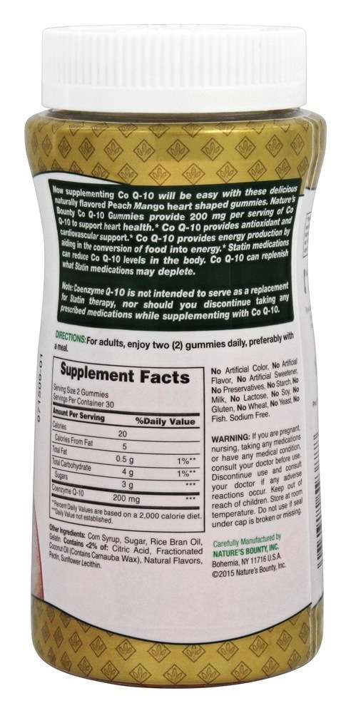 Comprar CoQ-10 Gummies Sabor Manga & Pêssego 200 mg. - 60 Gummies Nature's Bounty - Imagem 2