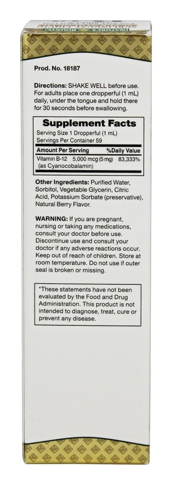 Comprar Vitamina B12 Líquido Sublingual Sabor Natural de Frutas 5000 mcg. - 2 fl. oz. Nature's Bounty - Imagem 2