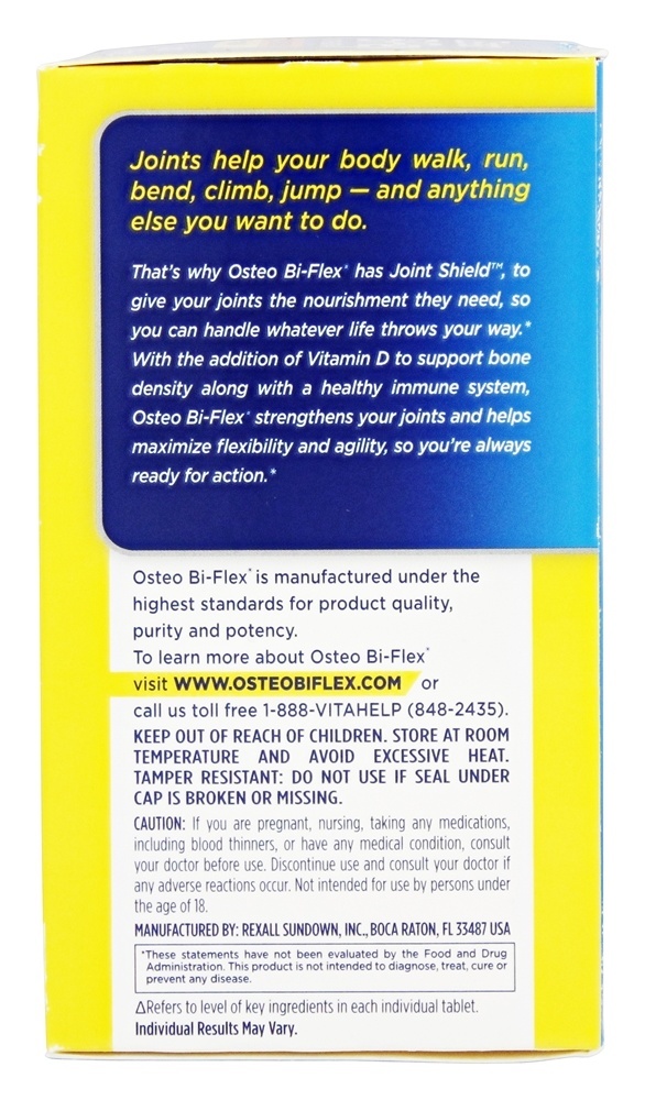 Comprar Saúde da Articulação Força Tripla com Vitamina D - 120 Comprimidos revestidos Osteo Bi-Flex - Imagem 3