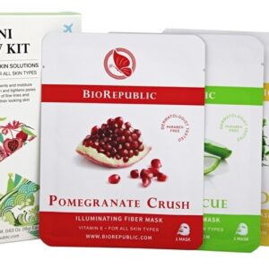 Comprar Kit de máscaras de folha de rosto Mini brilho - 4 Contagem BioRepublic SkinCare