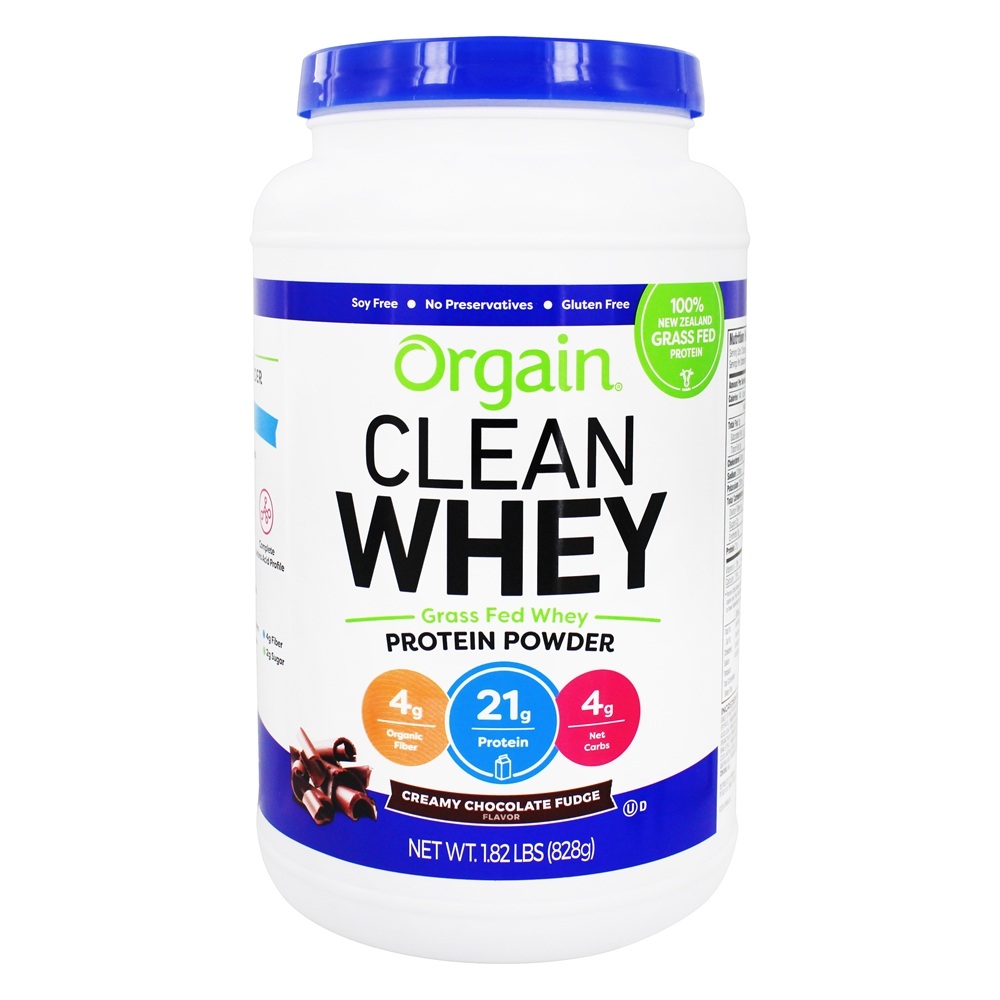 Comprar Limpa Whey Grass Fed Proteína De Soro De Leite Fudge De Chocolate Cremoso - 1.82 lbs. Orgain