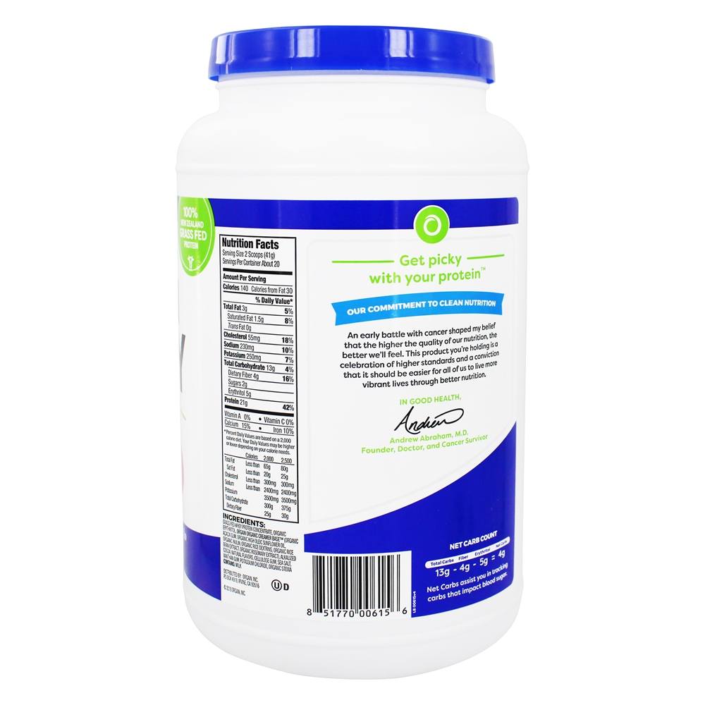 Comprar Limpa Whey Grass Fed Proteína De Soro De Leite Fudge De Chocolate Cremoso - 1.82 lbs. Orgain - Imagem 2