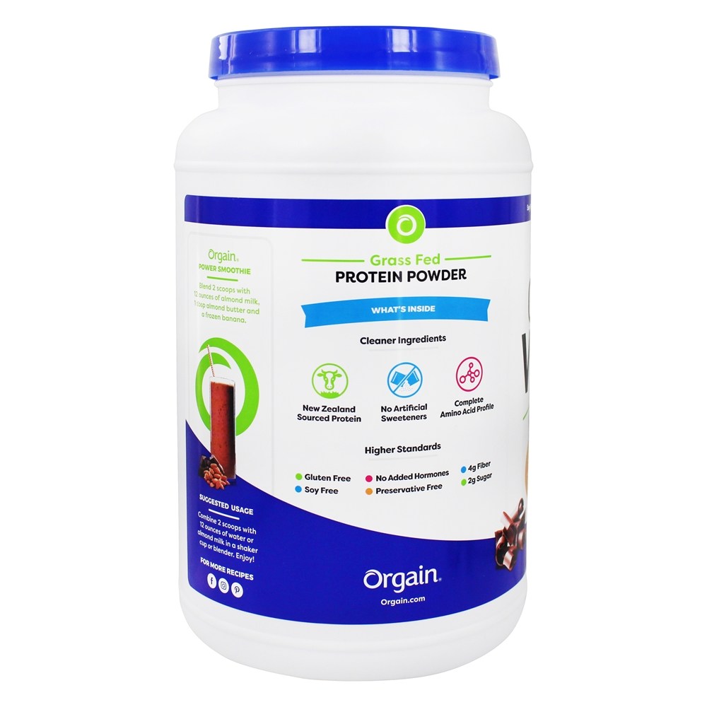 Comprar Limpa Whey Grass Fed Proteína De Soro De Leite Fudge De Chocolate Cremoso - 1.82 lbs. Orgain - Imagem 3