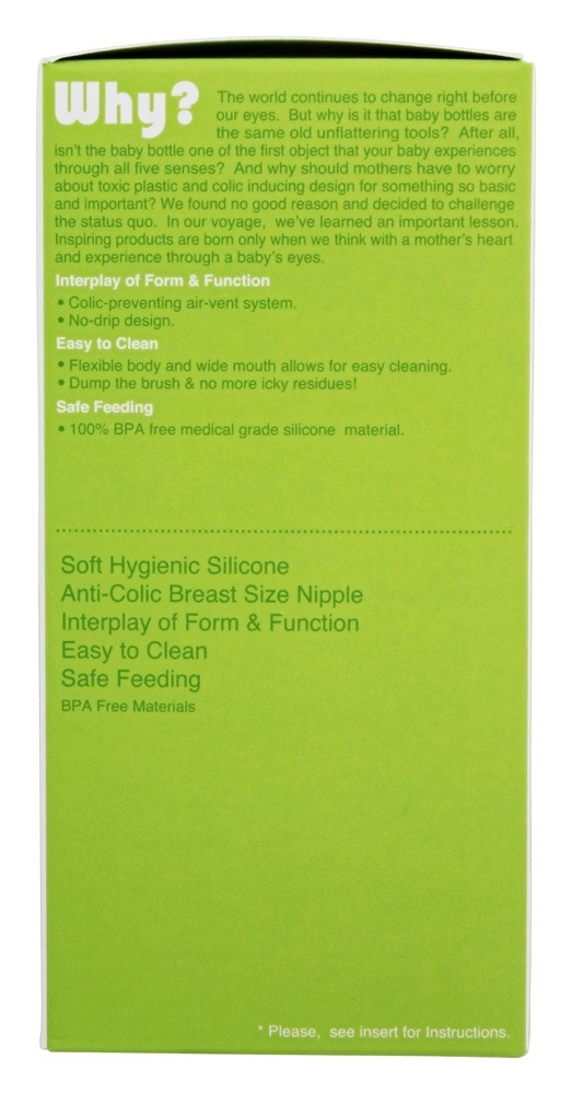 Comprar Único bloco higiênico macio da mamadeira do silicone 3m + verde - 8 oz. Comotomo - Imagem 2