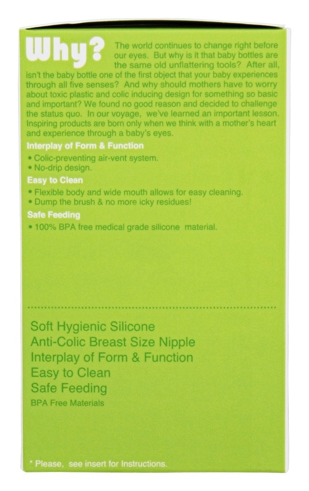 Comprar Verde higiênico macio do bloco 0-3m do frasco de bebê do silicone único - 5 oz. Comotomo - Imagem 2