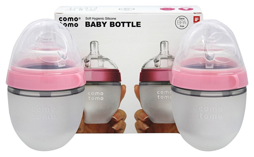 Comprar Rosa higiênico macio do gêmeo da garrafa de bebê do silicone 0-3m rosa - 5 oz. Comotomo
