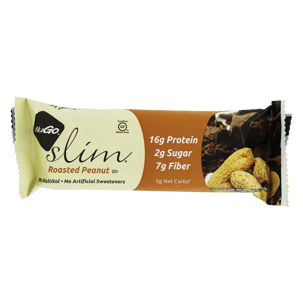 Comprar Barras De Chocolate Escuro Real Magro Assado De Amendoim - 12 Barras NuGo Nutrition - Imagem 2