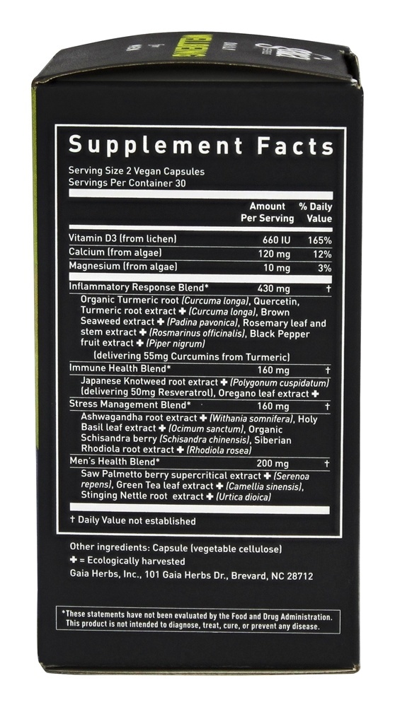 Comprar Daily WellBeing for Men - 60 Tampas veganas Gaia Herbs - Imagem 2