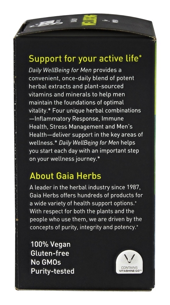Comprar Daily WellBeing for Men - 60 Tampas veganas Gaia Herbs - Imagem 4