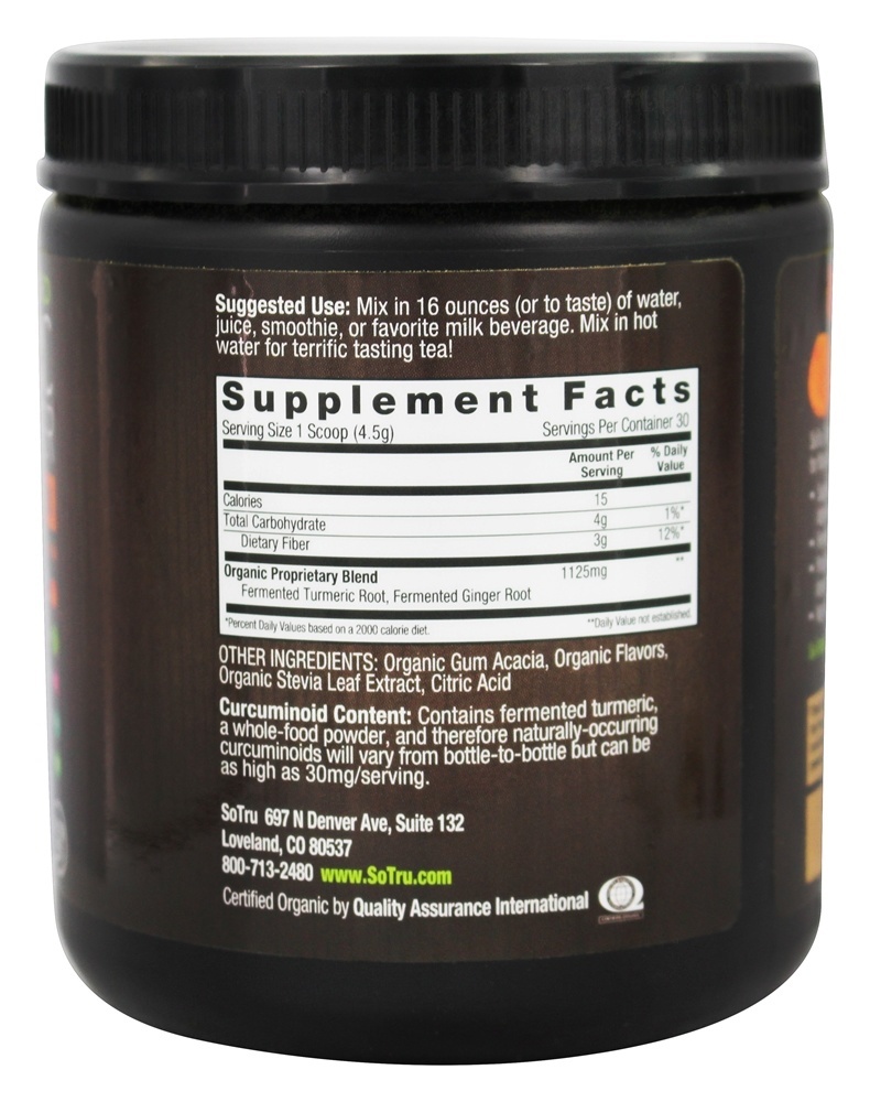 Comprar Mistura fermentada de gengibre e cúrcuma fermentada orgânica - 4.76 oz. SoTru - Imagem 2