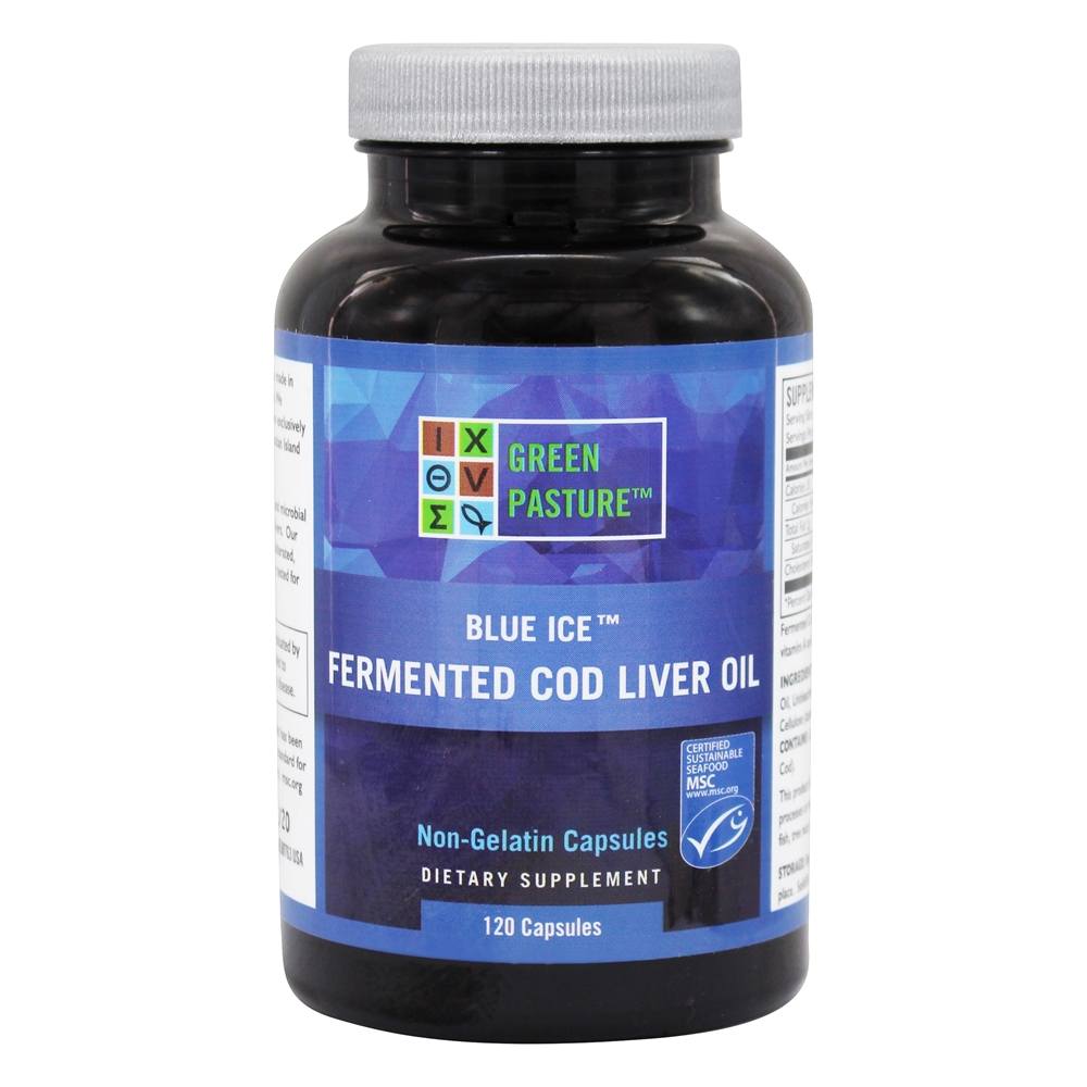 Comprar Azul Gelo Fermentado Bacalhau Fígado óleo Não-Saboroso - Cápsulas 120 Green Pasture Products