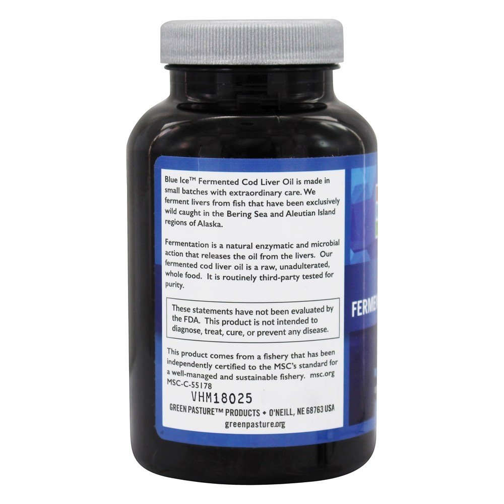 Comprar Azul Gelo Fermentado Bacalhau Fígado óleo Não-Saboroso - Cápsulas 120 Green Pasture Products - Imagem 3