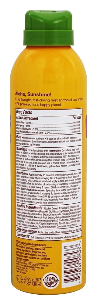 Comprar Protetor solar havaiano Spray nítido de coco nutritivo 50 SPF - 6 fl. oz. Alba Botanica - Imagem 2