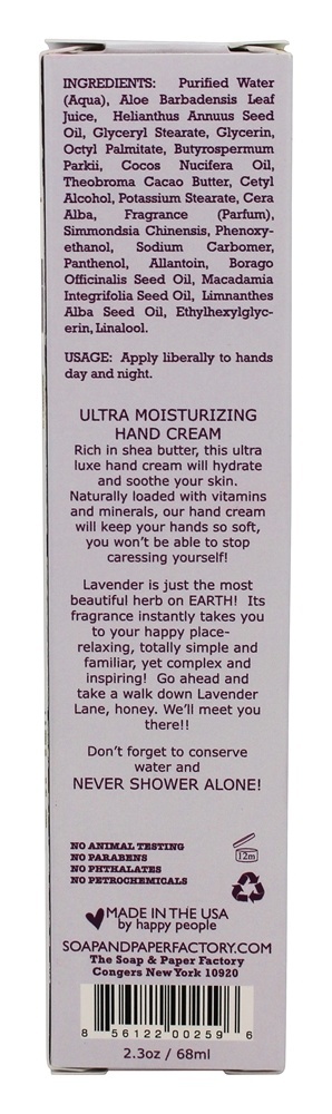 Comprar Toda a alfazema natural do creme da mão da manteiga de Shea - 2.3 fl. oz. Soap & Paper - Imagem 2
