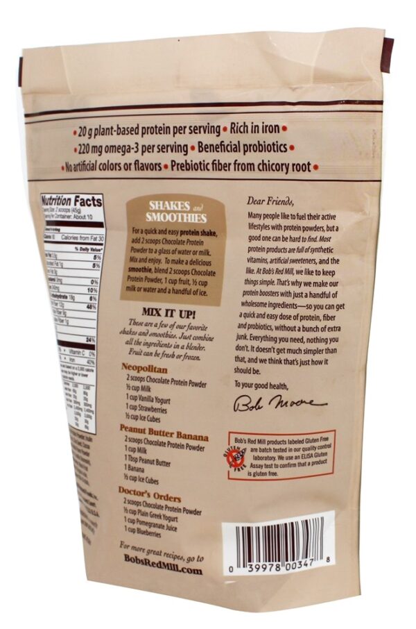 Comprar Reforço Nutricional de Proteína em Pó com Chia & Probiotics Chocolate - 16 oz. Bob's Red Mill - Imagem 4