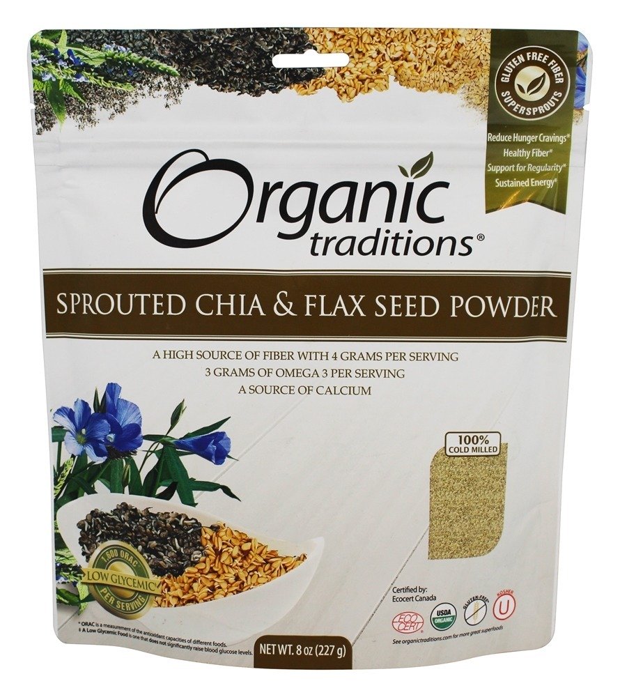 Comprar Brotou Chia e sementes de linho em pó - 8 oz. Organic Traditions