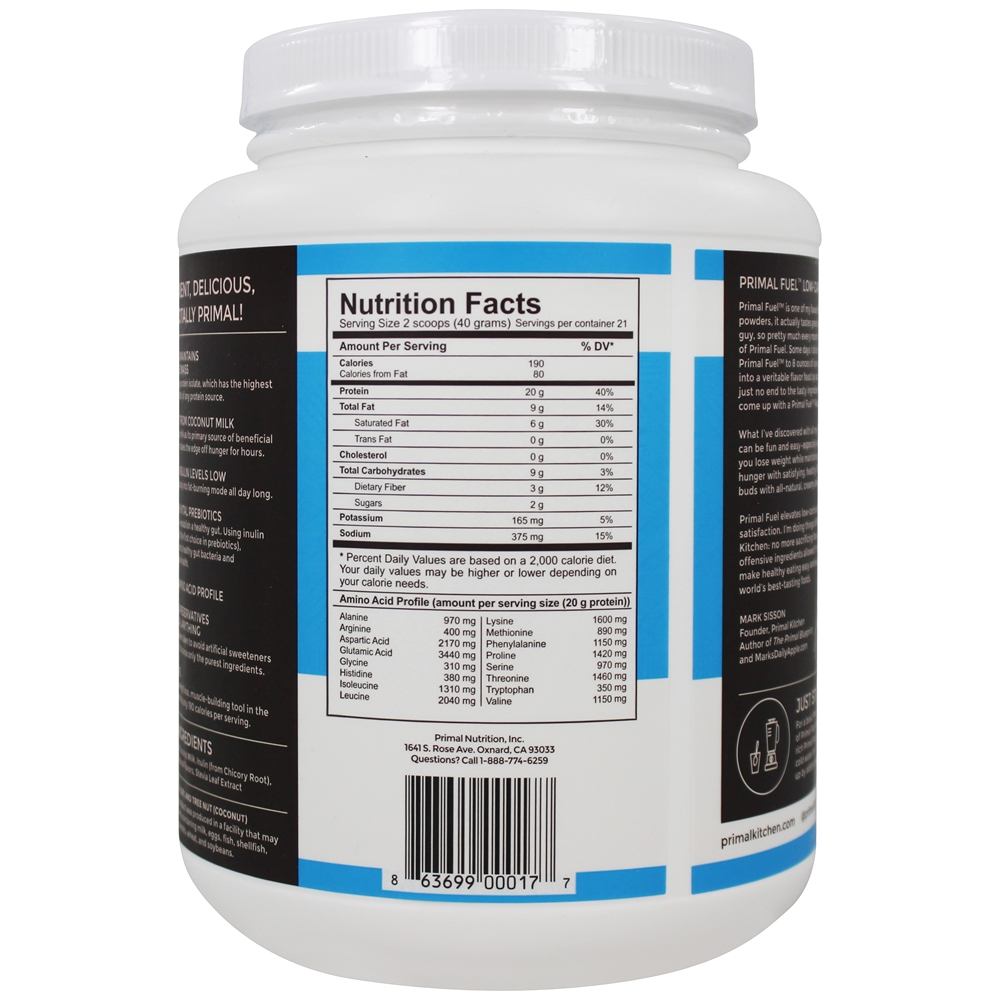 Comprar Primal Fuel Whey Protein Bebida Mix Vanilla Coco - 1.85 lbs. Primal Kitchen - Imagem 3