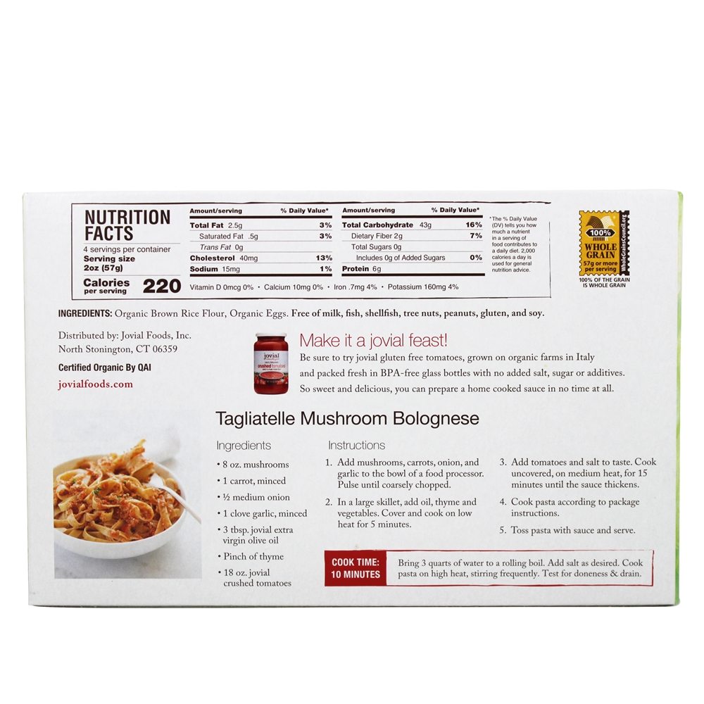 Comprar Tagliatelle de ovo sem glúten - 9 oz. Jovial Foods - Imagem 2