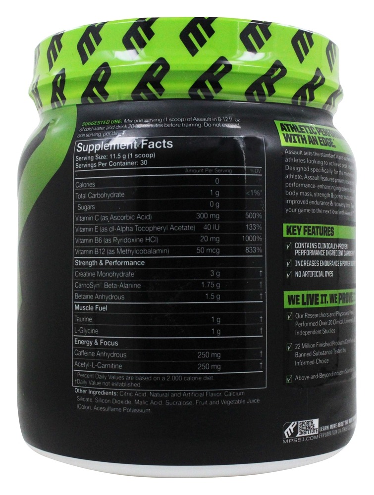 Comprar Assault Energia + Força Sabor Framboesa Azul - 12.17 oz. Muscle Pharm - Imagem 2
