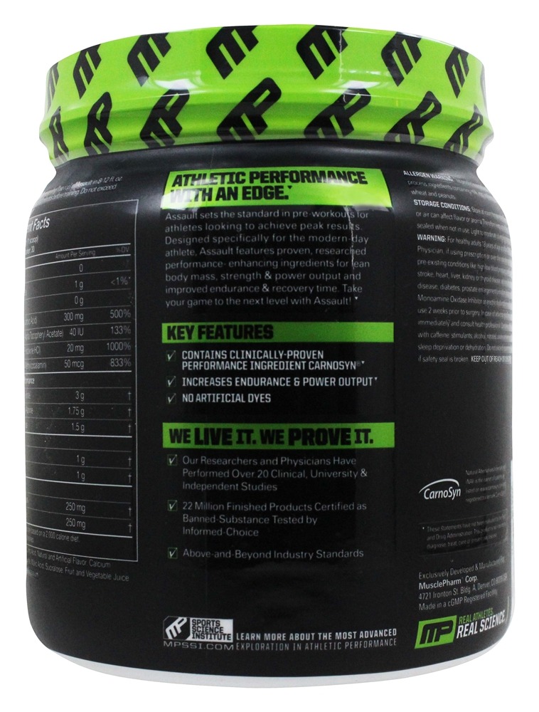 Comprar Assault Energia + Força Sabor Framboesa Azul - 12.17 oz. Muscle Pharm - Imagem 3