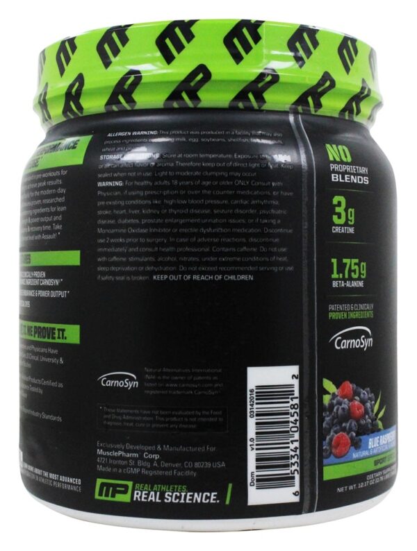 Comprar Assault Energia + Força Sabor Framboesa Azul - 12.17 oz. Muscle Pharm - Imagem 4