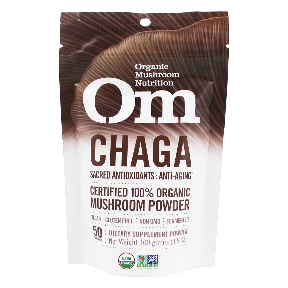 Comprar Cogumelo Orgânico Chaga Pó - 3.57 oz. Om