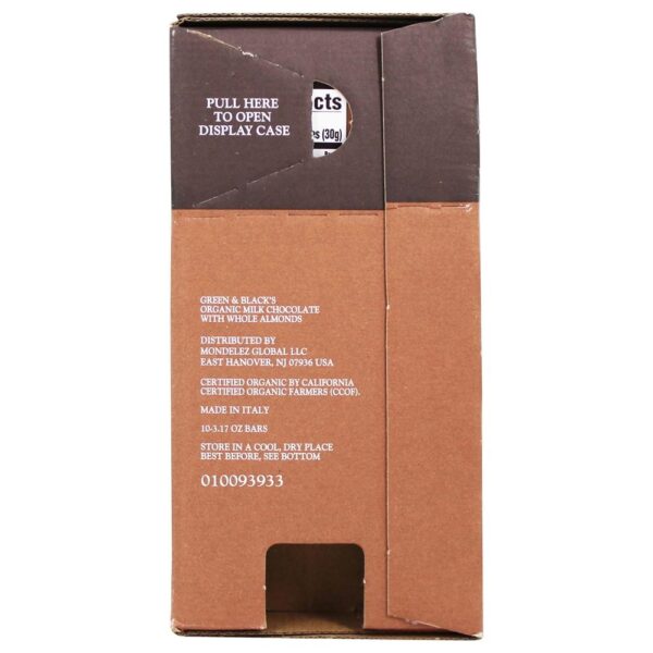 Comprar Caixa de barras de chocolate ao leite 37 % de cacau com amêndoas - 10 Barras Green & Black's Organic - Imagem 4