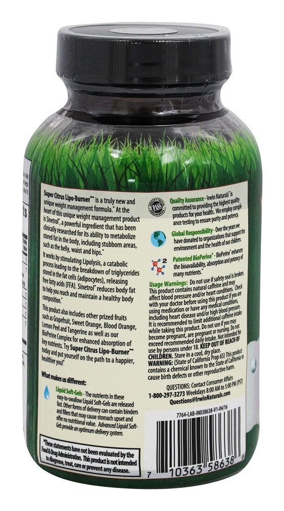 Comprar Queimador de barriga de gordura armazenada - 60 Softgels líquidos Irwin Naturals - Imagem 3