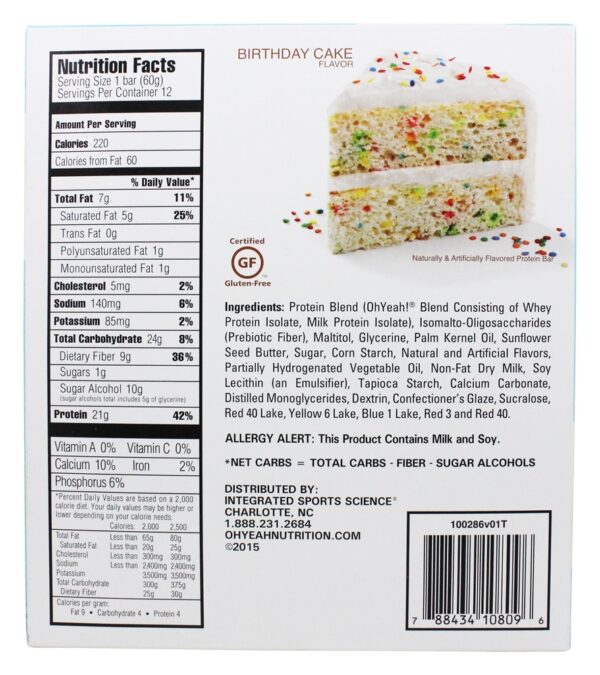 Comprar Bolo de aniversário de uma barra de proteína - 12 Bares Anteriormente OhYeah! Uma barra ISS Research - Imagem 7