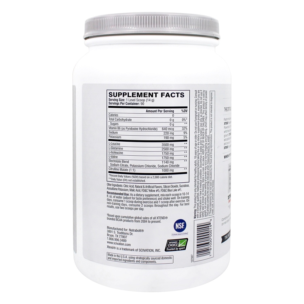 Comprar Xtend The Original BCAA Muscle Recovery + Eletrólitos em Pó 90 Porções Esmagar a Apple - 2.78 lb. Scivation - Imagem 2