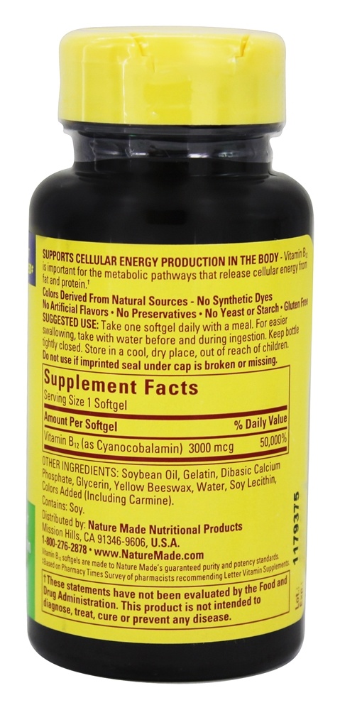 Comprar Vitamina B12 3000 mcg. - 60 Softgels Nature Made - Imagem 2
