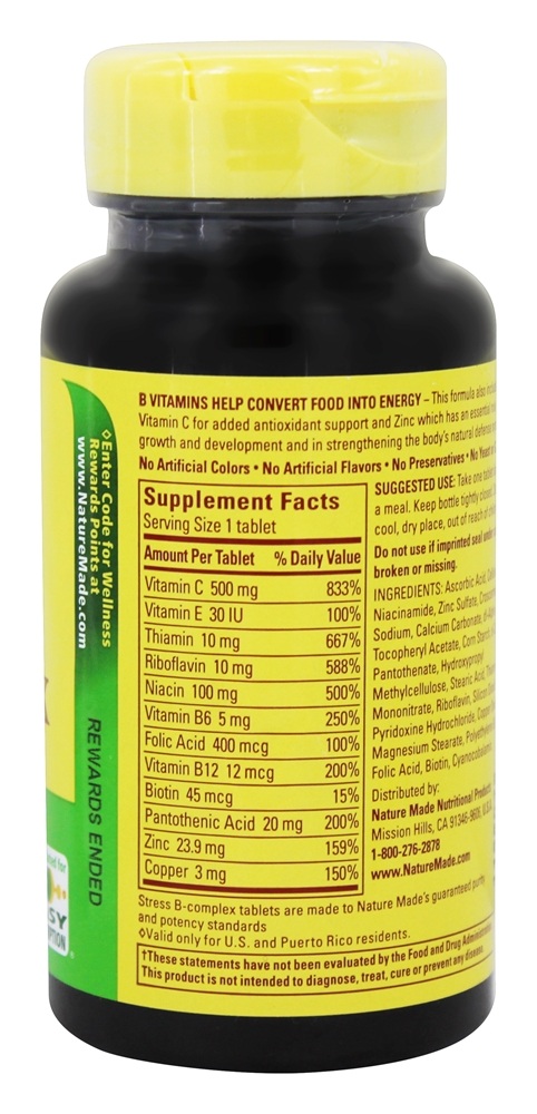Comprar Complexo B Stress - 75 Tablets Nature Made - Imagem 2