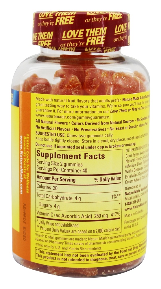 Comprar Vitamina C Gomas Para Adultos Sabor Laranja - 80 Gummies Nature Made - Imagem 2