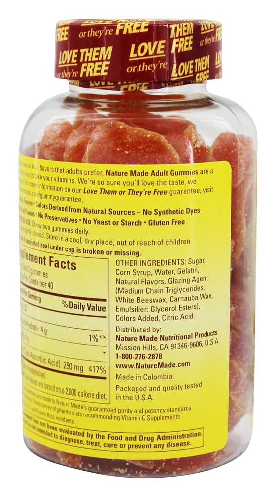 Comprar Vitamina C Gomas Para Adultos Sabor Laranja - 80 Gummies Nature Made - Imagem 3