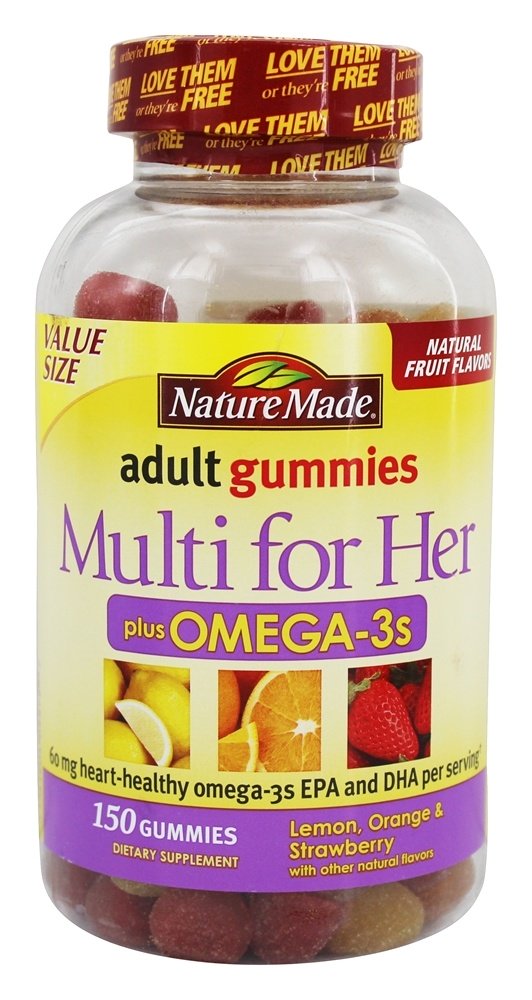 Comprar Multi para Ela Com Omega-3s Sabor Limão, Laranja e Morango - 150 Gummies Nature Made