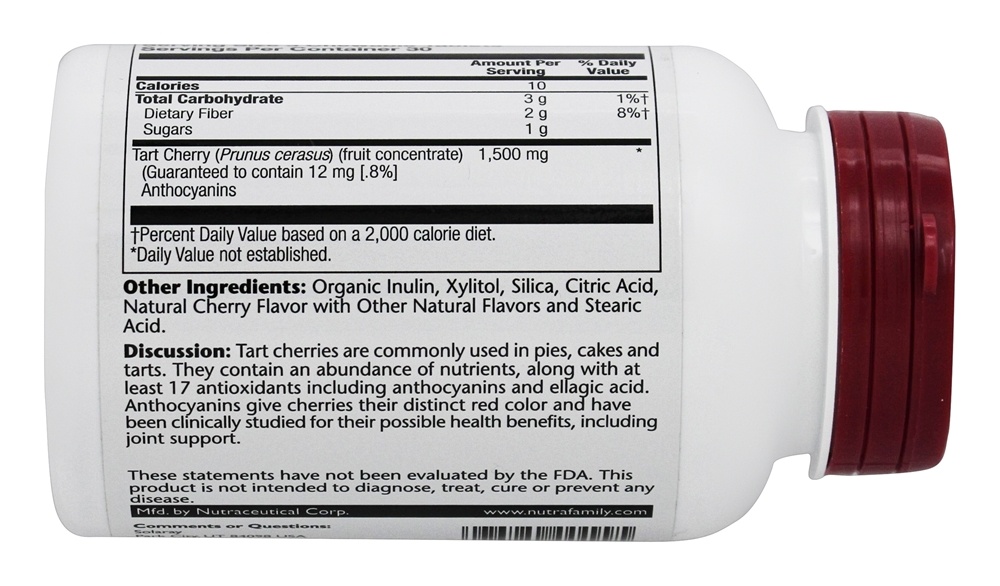 Comprar Extrato de Cereja Tart 500 mg. - 90 comprimidos mastigáveis Solaray - Imagem 3