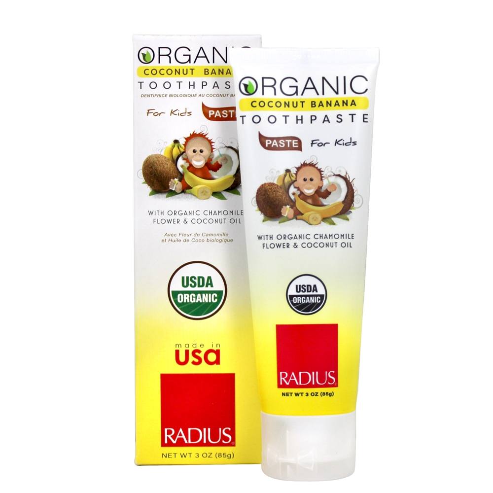 Comprar Toothpaste orgânico do óleo de coco para crianças Banana do coco - 3 oz. Radius